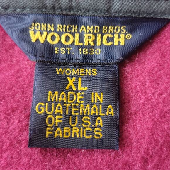 Woolrich Full Zip Jacket Coat 100% Wool Wine Size XL - Picture 4 of 6